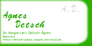 agnes detsch business card